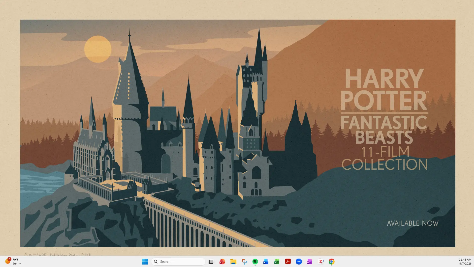 Windows 11のBing Wallpaperで壁紙が全面広告に。ハリー・ポッターなどを宣伝